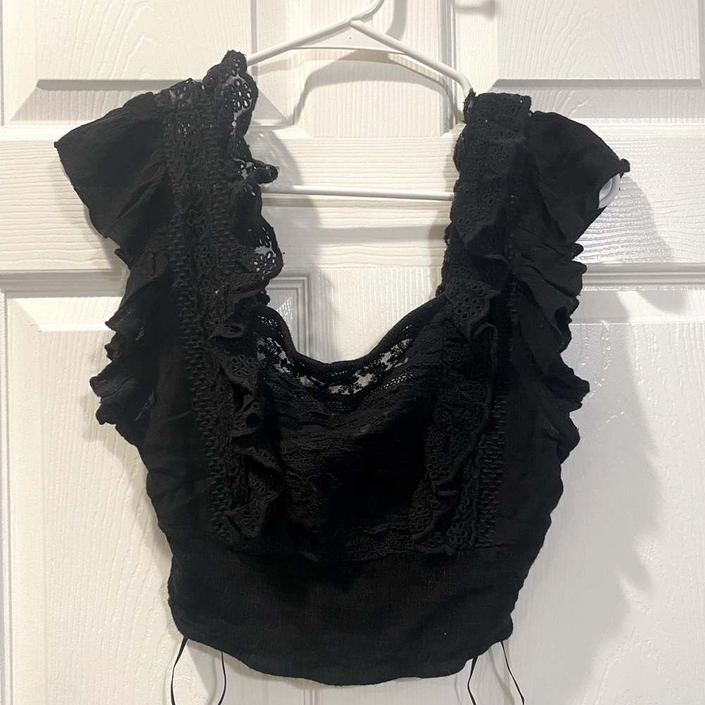 Black Lace Top| FreePeople